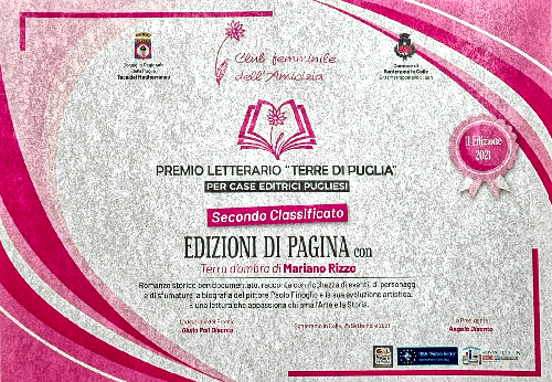 II classificato del Premio Letterario “Terre di Puglia” II edizione